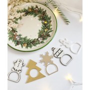 Кольцо для салфеток "Ёлочка" , высотой 7,5 см, диаметр кольца 3 см, ЗОЛОТО 3 мм, 1 шт