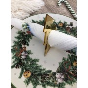 Кольцо для салфеток "Ёлочка" , высотой 7,5 см, диаметр кольца 3 см, ЗОЛОТО 3 мм, 1 шт