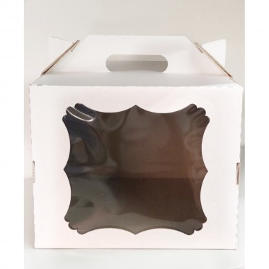 Коробка-чемодан 240*240*240 мм с окном (гофрокартон) 