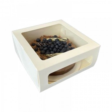 Коробка белая для торта 180*180*100 мм Cake Window White , 1 шт.