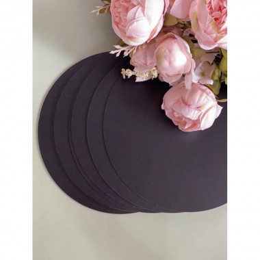 Подложка круглая 3 мм чёрная мдф, 1 шт , 180 мм