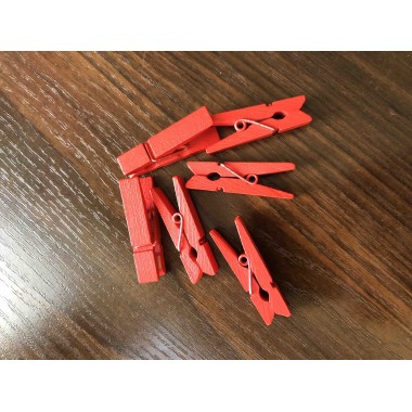 Мини прицепка декоративная  КРАСНАЯ , длина 3,5 см, 1 шт.