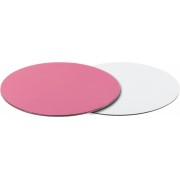 Подложка круглая (2,5 мм) Фуксия/Серебро ,240 мм.