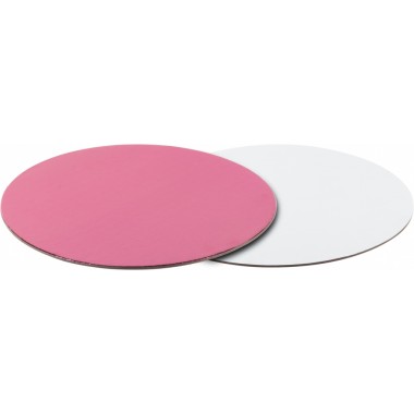 Подложка круглая (2,5 мм) Фуксия/Серебро ,260 мм.