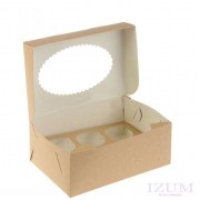 Коробка для 2 капкейков С ОКНОМ Muf 2, 100*160*100 мм.