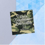 Мини-открытка «23 февраля», камуфляж, 7 х 7 см