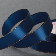 Лента атласная «Золотые нити», 25 мм × 23 ± 1 м, цвет синий №038