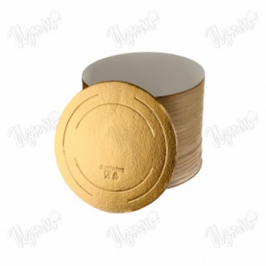 Подложка двухсторонняя, усиленная, круглая, Золото/Жемчуг (3,2 мм), 480 мм.