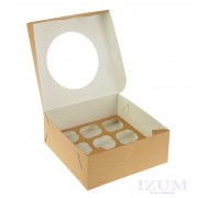 Коробка для 3 капкейков С ОКНОМ Muf3, 250*100*100 мм.