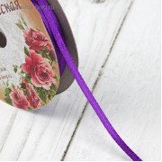 Лента атласная, 3 мм × 45 ± 1 м, цвет фиолетовый №46