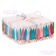 Коробка для 4 капкейков, маффинов "Праздник"16*16*7,5 см.