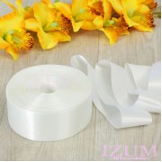 Лента атласная, ширина: 50 мм*1 м, цвет: белый.