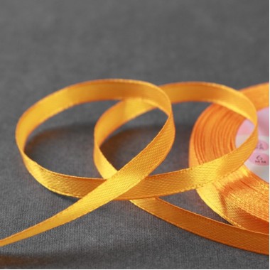 Лента атласная, 6 мм × 23 ± 1 м, цвет янтарный №17