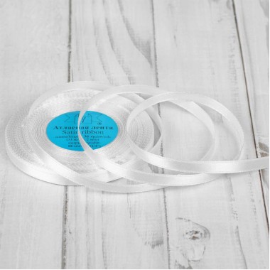 Лента атласная шириной 6 мм, 33 м +/- 2 м, №001.
