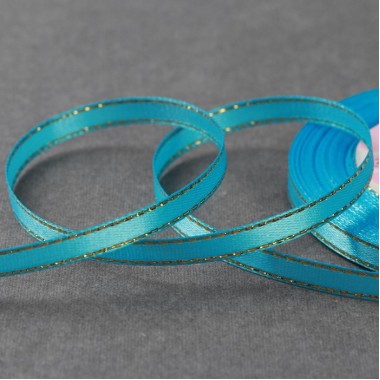 Лента атласная «Золотые нити», 6 мм × 23 ± 1 м, цвет голубой №020 Лента атласная «Золотые нити», 6 мм × 23 ± 1 м, цвет голубой №020