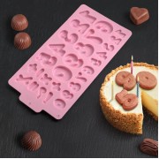 Форма для шоколада «Цифры», 30,2×16 см, 28 ячеек (5×3,8/3×2,5 см), цвет МИКС.