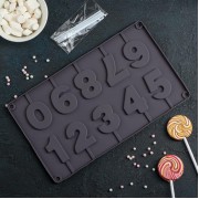 Форма для шоколада, леденцов, мастики 10 ячеек "Цифры".