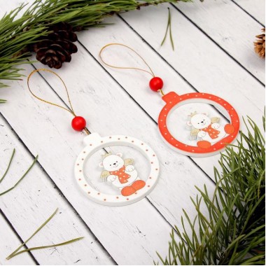 Подвеска "Мишка" 6,2 см, 1 шт