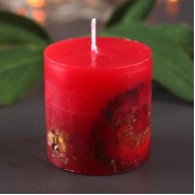 Свеча цилиндр "Цветочная" 5,*5,5 см, красная.