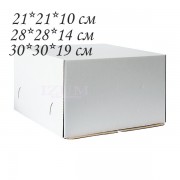 Короб 28*28*14 см Белый Хром-Эрзац БЕЗ ОКНА .