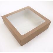 Коробочка ECO Tabox PRO 1555 (200*200*55 мм), с окном, крафт, 1 шт.