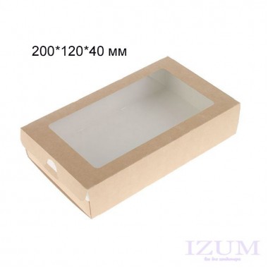 Короб ECO Tabox PRO 1500 ( 200*200*45 мм), крафт, с окном, 1 шт Короб ECO Tabox PRO 1500 ( 200*200*45 мм), крафт, с окном, 1 шт
