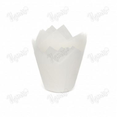 Форма бумажная "Тюльпан", 5*8 см, (белые), 100 шт.