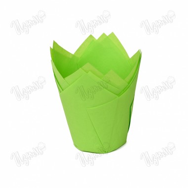 Форма бумажная "Тюльпан", 5*8 см, (салатовые), 100 шт