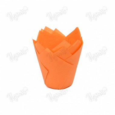 Форма бумажная "Тюльпан", 5*8 см, (оранжевые), 100 шт