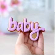 Форма для вырезания печенья 9 см "Надпись Беби", цвет МИКС