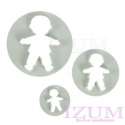 Набор выемок для печенья "Мальчик", 3 шт 9*9*1 см.