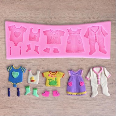 Молд 17х6,3х0,7 см "Одежда для ребеночка" Молд 17х6,3х0,7 см "Одежда для ребеночка"