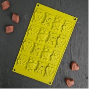 Форма для льда и кондитерских украшений «Любовь», 28,7×17,4 см, 16 ячеек (4,7×3,8 см)