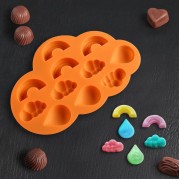 Форма для кондитерских украшений «Погода», 22,5×14,5×1,5 см, 11 ячеек, цвет МИКС