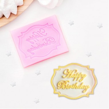 Молд силиконовый Happy Birthday, 6,5×5,5 см Молд силиконовый Happy Birthday, 6,5×5,5 см