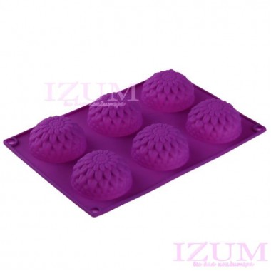 Форма для выпечки "Герберы", 6 ячеек