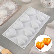 Форма для муссовых десертов и выпечки «Рандеву», 29,5×17,2 см, 8 ячеек (5×4 см), цвет белый.