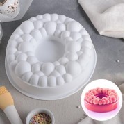 Форма для муссовых десертов и выпечки «Морская пена», 24×8 см, цвет белый.