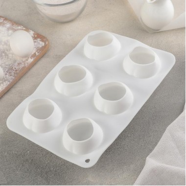 Форма для муссовых десертов и выпечки «Персик», 26×16,7 см, цвет белый Форма для муссовых десертов и выпечки «Персик», 26×16,7 см, цвет белый