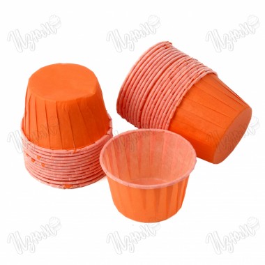 Бумажные формы для кексов и маффинов, 65 гр/м2, оранжевые, 50*40 мм, 10 шт.