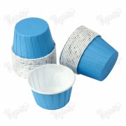 Формы "Маффины" с закругленным краем гладкие, голубые, 50*40 мм, 100 шт.