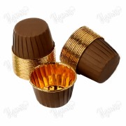 Формы "Маффины" с закругленным краем гладкие, коричневая-золотая, 50*40 мм, 10 шт.