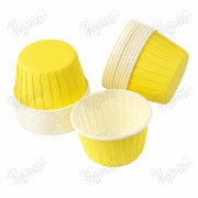 Формы "Маффины" с закругленным краем гладкие, жёлтые, 50*40 мм, 10 шт.