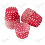 Бумажные формы для маффинов, 65 гр/м2, розовый фон белый горох, 50*40 мм, 10 шт.