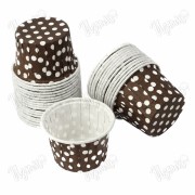 Бумажные формы для маффинов 50*40 мм, коричныевый фон, белый горох, усиленные, 10 шт.