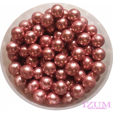 Шарики сахарные РОЗОВЫЕ 5 мм металл, 50 г.