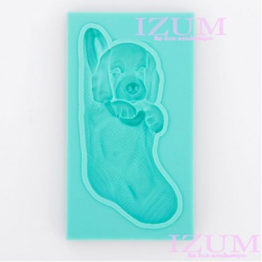 Молд щенок в носке, 4,5*8 см