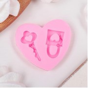 Молд силиконовый 5,5×6,3 см "Ключ и замочек"