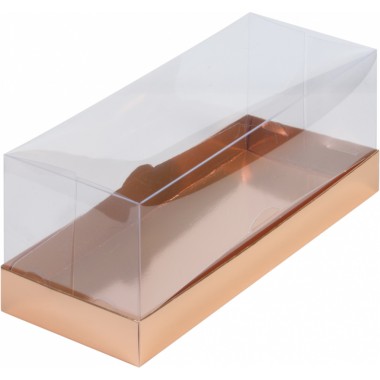 Коробка под рулет 300*120*120 мм Премиум с пластиковой крышкой, золото.
