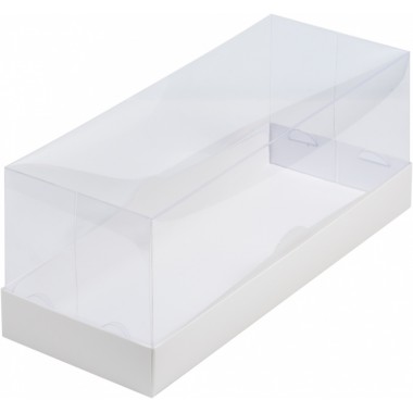 Коробка под рулет 300*120*120 мм  БЕЛАЯ Премиум с пластиковой крышкой.